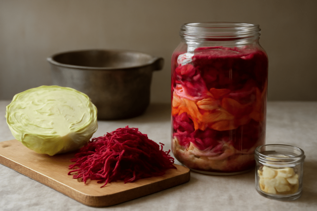 Маринована капуста з буряком і часником – яскрава й смачна закуска